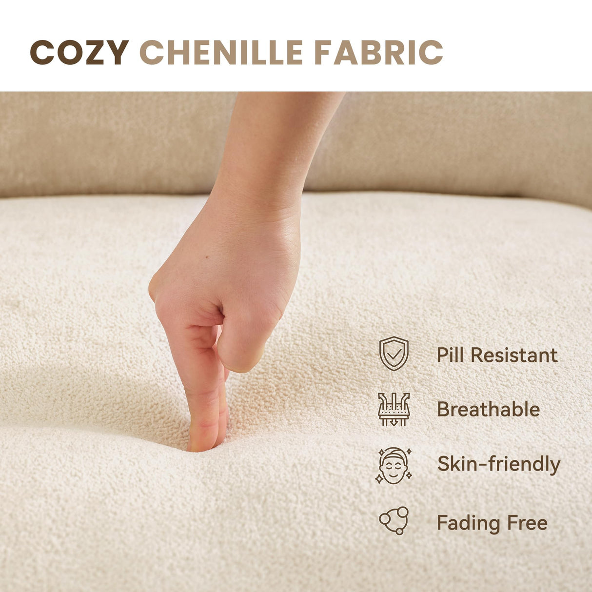 Tbfit Oversized Modular Sectional Sofa, Chenille Cloud Couch Deep Seat, 6-Seater Modular Sofa Couch for Living Room, Beige Tbfit