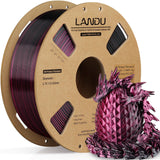 LANDU Silk Dual Color PLA Filament 1.75mm 1KG, 3D Printer Filament Dimensional Accuracy +/- 0.02mm, Coextrusion Filament PLA Shiny Filament Fits for Most FDM 3D Printers,1KG Spool (2.2lbs) Red Black LANDU