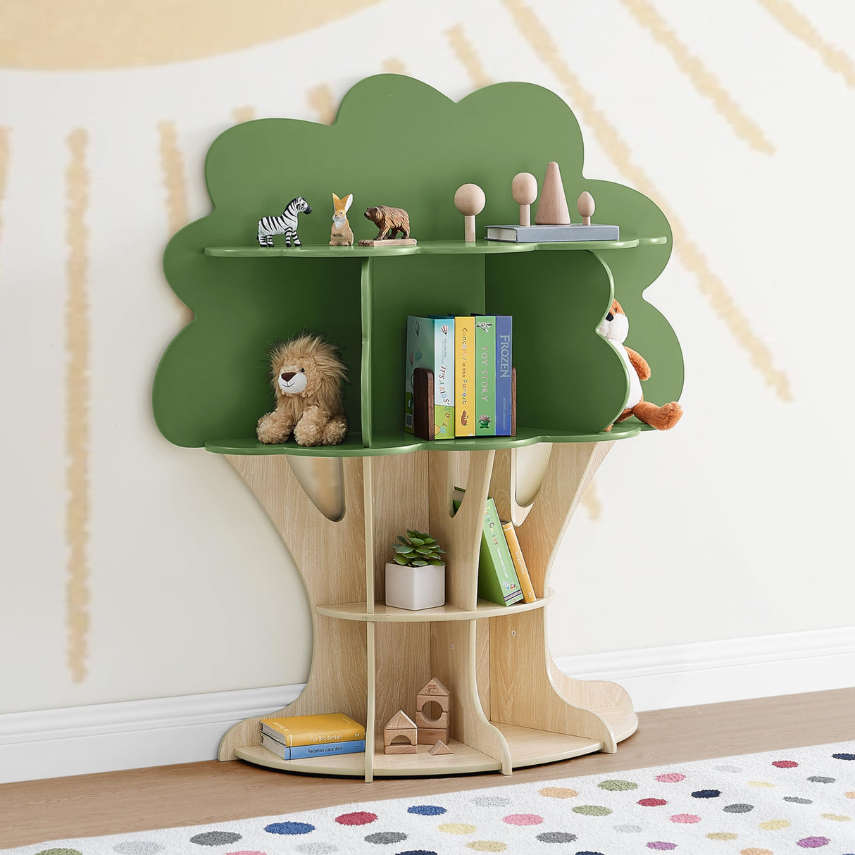 Delta Children Tree Bookcase - Greenguard Gold Certified, Fern Green/Crafted Natural Delta Children