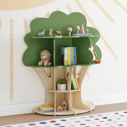 Delta Children Tree Bookcase - Greenguard Gold Certified, Fern Green/Crafted Natural