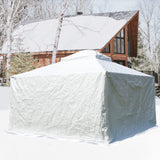 Gazebo Accessories 10' x 12' Universal Winter Gazebo Cover for Hardtop Gazebos,Enclosed Cover with Sidewalls and Mesh Windows Waterproof (White) by domi outdoor living domi outdoor living