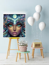5D Fairy Diamond Painting Kits for Adults Beginners,DIY Moon Landscape Diamond Art,Full Round Drill Diamond Dot Gem Art Kits, Home Wall Decor 16x16 Inch AREOPNMG