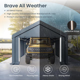 PHI VILLA 13'x24'x9.6' Outdoor Portable Storage Shelter Shed Garage with Roll up Zipper Doors & Vents Carport for Motorcycle Waterproof and UV Resistant Anti-Snow Portable Garage Kit Tent, Gray PHI VILLA