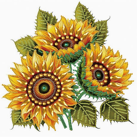 MVVMTOP Diamond Painting Art Kit, DIY Sunflower 5D Special Shape Crystal Diamond Partial Diamond Painting Mosaic Making Craft, Suitable for Home Wall Decor Art Holiday Gift MVVMTOP