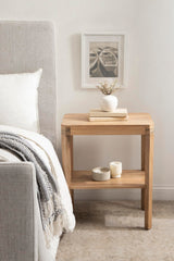 Kate and Laurel Talcott Wood Side Table, 22x14x26, Natural Kate and Laurel
