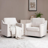 Oversized Swivel Accent Chair,Chenille Fabric Large Comfy Reading Chairs,Mid Century Modern Living Room Chair,Wide Arm Chair with Thick Soft Cushion,Single Sofa Chair for Living Room,Bedroom Wunlerlant