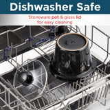 Elite Gourmet MST239X Electric Round Slow Cooker, Adjustable Temp, Entrees, Sauces, Stews & Dips, Dishwasher Safe Glass Lid & Crock, 2 Quart, Black Elite Gourmet