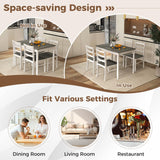 COSTWAY Dining Table Set for 4, Wood Kitchen Table Chairs Set with Rubber Wood Legs, Space-Saving Design, Modern 5-Piece Dinette Set for Small Place, Kitchen, Dining Room, Restaurant (Grey) COSTWAY
