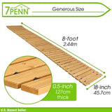 7Penn Garden Pathway Wood 8ft Roll Out - Weather Resistant Outdoor Flooring Wood Walkway Path for Garden, Backyard, Patio, RV, or Lawn - Wooden Slat Portable Roll Out Decking for Muddy Yards 7Penn