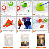 Paint by Numbers Kit for Adults Beginner, Countryside Sunset Adult Paint by Number Kits on Canvas Without Frame, Riverside Cabin Oil Paint by Numbers for Home Decor Gift 16” W x 20”L Fountor