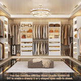 Aheaplus Closet System, 6-15Ft Closet Organizer with 8 Wooden Drawers, Wood Closet Organizer System with Tower, Walk-in Closet Organizer Wardrobe Clothes Rack with 4 Hanging Rods, Garment Rack, White Aheaplus