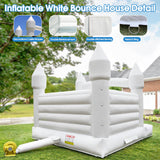 13FT *11FT*10FT White Bounce House Indoor & Outdoor, 2IN1 PVC Large Jumper Inflatable Bouncy House Castle with Blower Easy to Set up for Wedding, Birthday Party Gift with 2 Balls & Balloon Jinrrenyi
