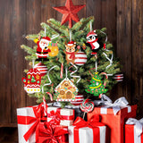 DIY Christmas Craft Kits for Kids, 24Pcs Christmas Tree Ornaments Hanging Craft DIY Santa Claus Gingerbread House Crafts Kit Christmas Penguins Reindeer Gloves Christmas Tree Crafts for Kids (24Pcs) COCHIE