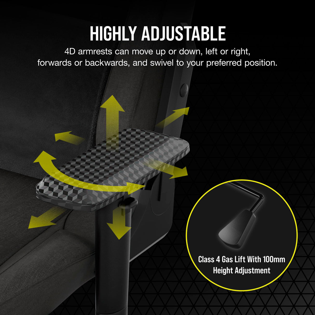 Corsair T3 Rush Fabric Gaming Chair (2023) – Racing-Inspired Design – Soft Fabric Exterior – Padded Neck Cushion – Memory Foam Lumbar Support – Adjustable Seat Height – Charcoal Corsair