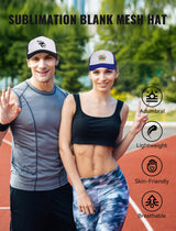 PJPSAA 5 Pcs Sublimation Blank Trucker Hats Bulk Mesh Baseball Cap Polyester Mesh Trucker Hat Adjustable Buckle for Men Women Multicolor PJPSAA