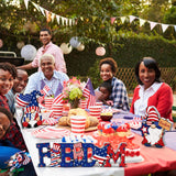 Qunclay 6 Pieces Patriotic Table Decor Memorial Day Table Decorations Wooden Gnome Freedom Truck Star 4th of July Table Signs for Veterans Day Independence Day Table Topper Decor Supplies (No Base) Qunclay