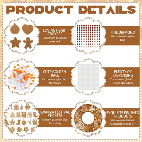 472 Pcs DIY Christmas Craft Kits Xmas Tree Wreath Craft Gingerbread Men Bell Snowflakes Wreath Arts Christmas Hanging Ornaments with Gingerbread Houses Gift Boxes Sticker for Xmas Indoor Outdoor Decor Wavwavw