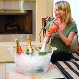 OGGI Acrylic Oval Party Tub - Clear Beverage Cooler w/Handles, Wine Cooler, Beer Chiller, Ideal Party Tubs for Drinks, Use Ice Tub for Indoor or Outdoor Bars, 18.5" x 11" Oggi