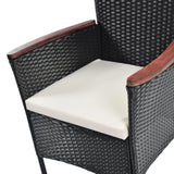 Brabrety 7-Piece Outdoor Patio Dining Set, Garden PE Rattan Wicker Dining Table and Chairs Set, Acacia Wood Tabletop, Stackable Armrest Chairs with Cushions (Reddish-Brown ~009) Brabrety