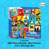 Re-marks Retro Dogs Puzzle, 300-Piece Jigsaw Puzzle for All Ages Re-Marks