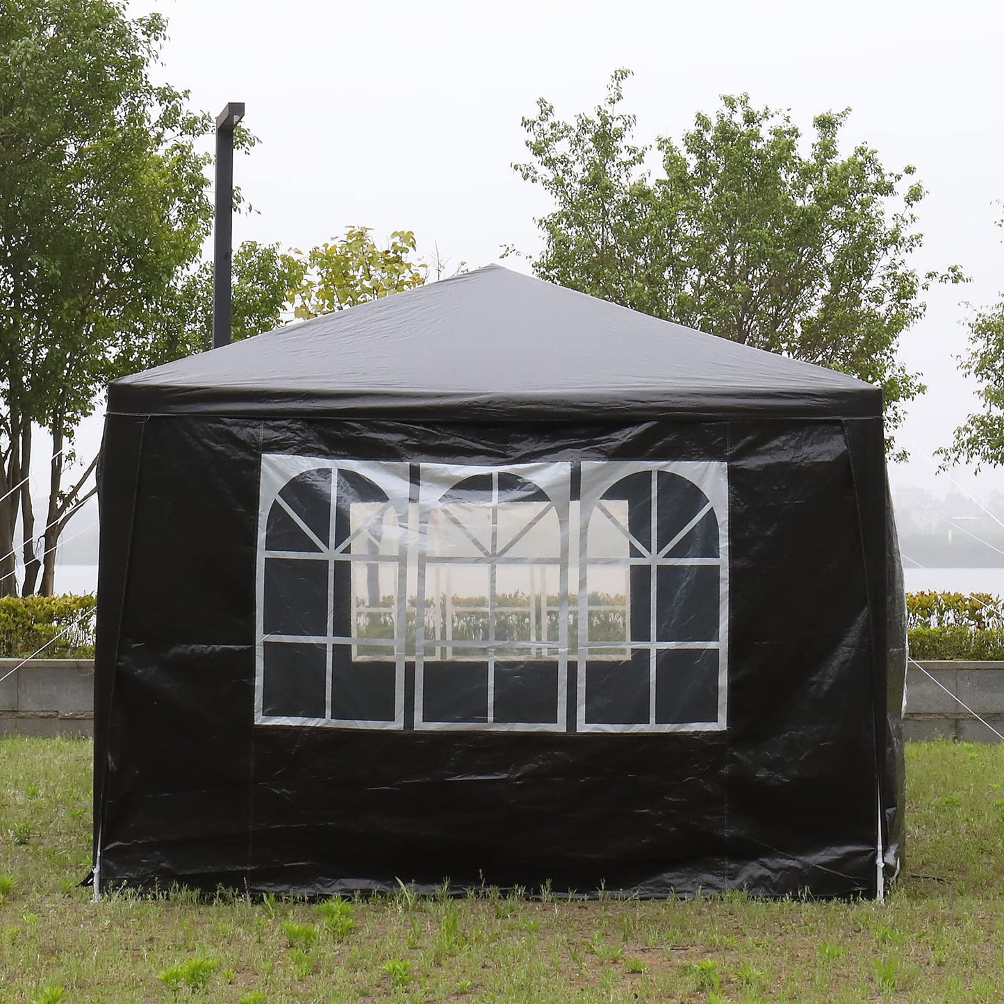 10x30ft Outdoor Party Tent with 8 Removable Sidewalls, Waterproof Canopy Patio Wedding Gazebo Events Party Tent, Black