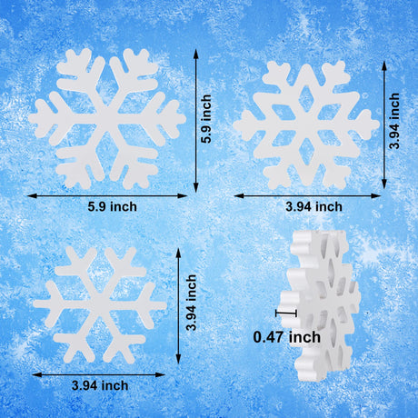 5 Pieces Christmas Wooden Snowflake Decor Winter Snowflake Wood Blocks White Snowflake Table Wood Signs Winter Tiered Tray Wooden Signs for Xmas Party Farmhouse Home Tabletop Shelves Augisteen
