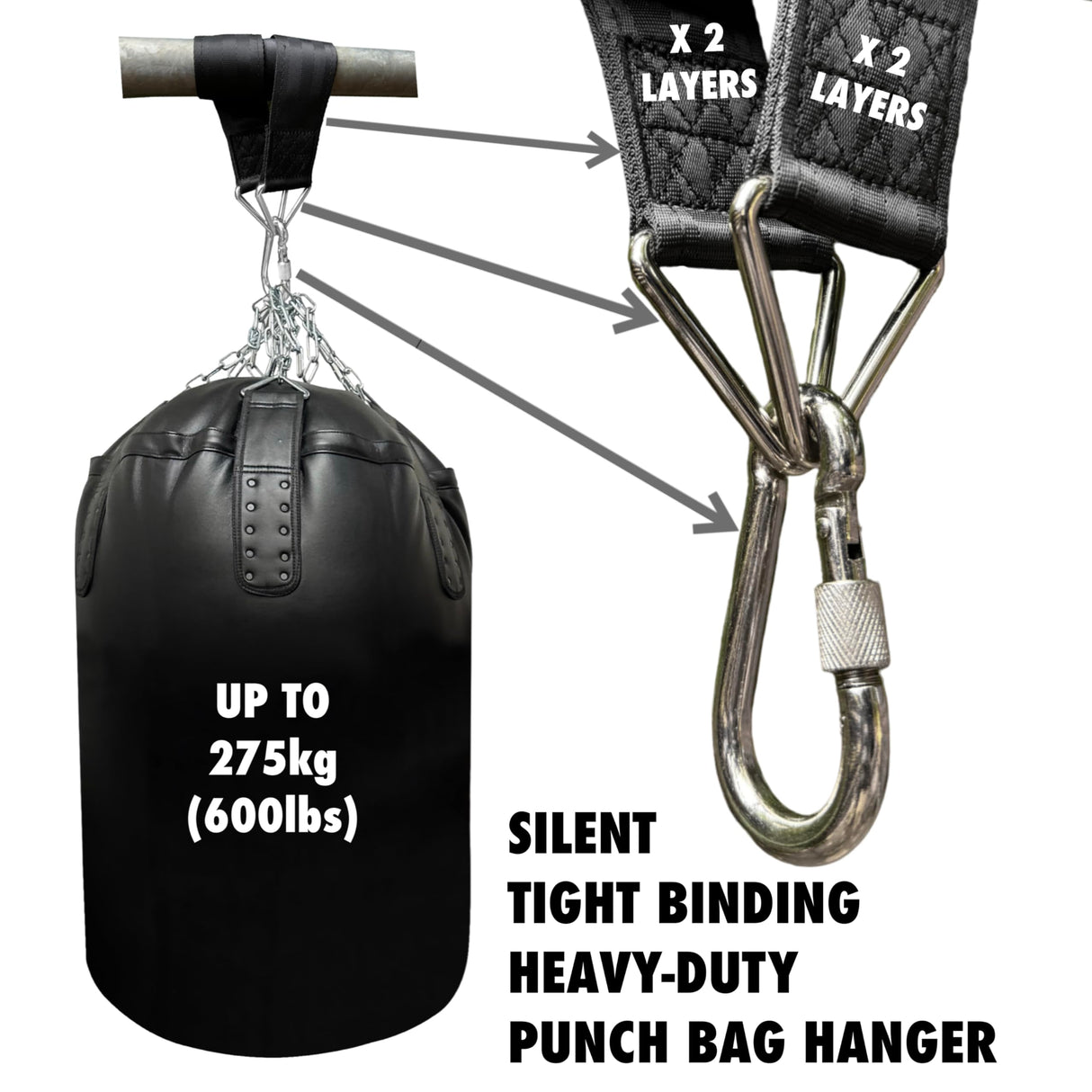 BULL DOZA FIGHT WEAR Heavy Duty Punch Bag Hanging Strap – Three Sizes | Extremely Strong Boxing Bag Hanger | Durable, Adjustable Punching Bag Holder for Home Gym & Training (61cm (2ft)) BULL DOZA FIGHT WEAR