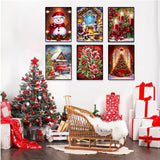 6 Pack Christmas Diamond Art Kits for Adults - Christmas 5D Diamond Painting, Gem Art for Adults, Gem Painting Kits for Wall Home Decor Arts Craft 12x16inch ajepon