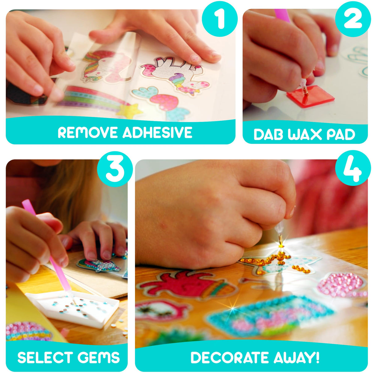 Blue Squid Diamond Art Kits for Kids – Mermaid - Fun & Easy DIY 5D Gem Art Gift Set for Keychains, Stickers, Sun Catchers - Diamond Painting Kit Arts & Crafts Kit for Kids, Girls, Boys Ages 6-12 Blue Squid