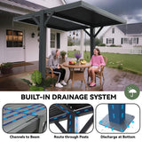 MELLCOM Louvered Pergola 10x10, Outdoor Shade Structure with 6" Aluminum Posts, Modern Aluminum Pergola with Adjustable Roof, Hardtop Gazebo Carport for Patio MELLCOM