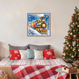 SENQAO Train Diamond Art Kits for Adult, Christmas Diamond Painting Kits for Beginners, DIY Full Drill Winter Holdiay Rhinestone Diamond Dots Gem Painting Art Craft Home Decor 12 x12 Inch SENQAO