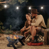Odoland Camping Campfire Grill, Portable Folding Charcoal Grills, Backpacking BBQ Grill, Heavy Duty Firepit Grill with Carry Bag for Outdoor Cooking, Bonfire, Patio, Backyard Odoland