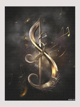 MOER SKY Music Note with Gold 5D Diamond Painting Kits, Diamond Art Kits for Adults Paint with Diamonds Gem Art, Full Drill Diamond Paintings Arts and Crafts for Home Decor 12x16inch MOER SKY