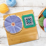 Iswabard 13x13 Inch Bamboo Crochet Blocking Board with 15 Stainless Steel Rods, Perfect for Beginners, Modern Style, Unisex, Adults Iswabard