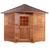 ALEKO Traditional Sauna | Indoor or Outdoor | Wet Steam Dry Traditional | SKD8RCED | Canadian Red Cedar | Asphalt Roof | 8 kW UL Certified Heater | 8 Person | (Red Cedar, 8 Person) ALEKO