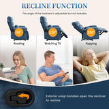 YI DANICA Extra Wide Oversized Recliner Chair – Zero Gravity Recliner Chair 350lbs Capacity with Liftable Footrest, Lumbar Pillow | Tool-Free Assembly for Living Room (Blue, Manual) YI DANICA