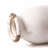 VICTOR & TERESA White Ceramic Vases Home Decor, Farmhouse Vases for Flowers, Flower Vase Set of 2, Rustic Decorative Vases for Pampas Grass, Table, Living Room, Shelf, Centerpieces, 8 inch VICTOR & TERESA