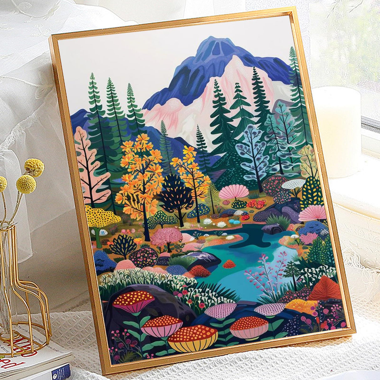 YALKIN Paint by Numbers for Adult Kits, DIY Landscape Oil Acrylic Painting Paint by Numbers on Canvas, Adults Paint by Numbers Kits Drawing Paintwork for Home Decor 16x20 inch/40X50CM (No Frame) YALKIN