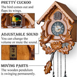 TIMEGEAR Cuckoo Clock with Night Mode, Singing Bird and Carved Wood Decorations (Cherry) TIMEGEAR