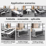 HSHBDDM Folding Conference Table Foldable Conference Table, Conference Rooms Training Rooms Flip Top Mobile Training Table, Rolling Meeting Table with Caster Wheels, Suitable for Office,Meeting Room HSHBDDM