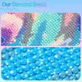 JXAVAXDE 5D Diamond Painting Kits for Adults Santorini Greece Landscape Diamond Art Kits DIY Full Round Drill Santorini with Diamonds Gem Art Help Relieve Stress 12x16 inch JXAVAXDE