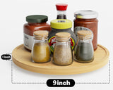 Lazy Susan Organizer Homerays 9 Inch Non-Skid Bamboo Lazy Susan for Kitchen Rotating Spice Rack for Kitchen Cabinet, Wood Turntable for Kitchen Countertop Organizer Homerays