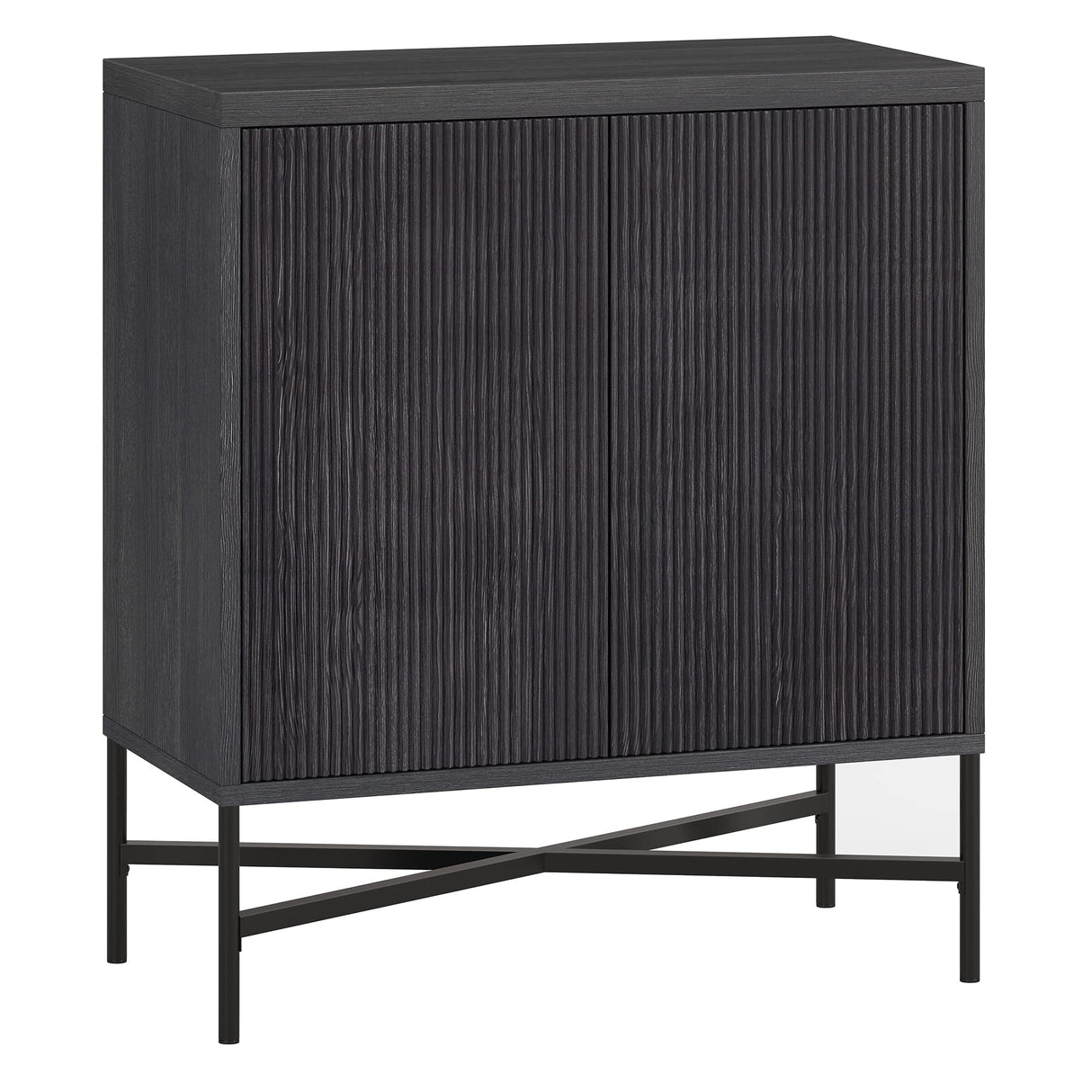 Henn&Hart Brighton Accent Cabinet, 28" Wide, Dark Gray Henn&Hart