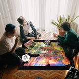 Becko US 3000 Piece Puzzle Mat Roll Up with Drawstring Bag & Black Pump, Jigsaw Felt Mat with Anti-Leak Tube & 3 Elastic Bands for Easy Storage, Portable Puzzle Keeper for 3000 2000 1500 1000 Pieces Becko US