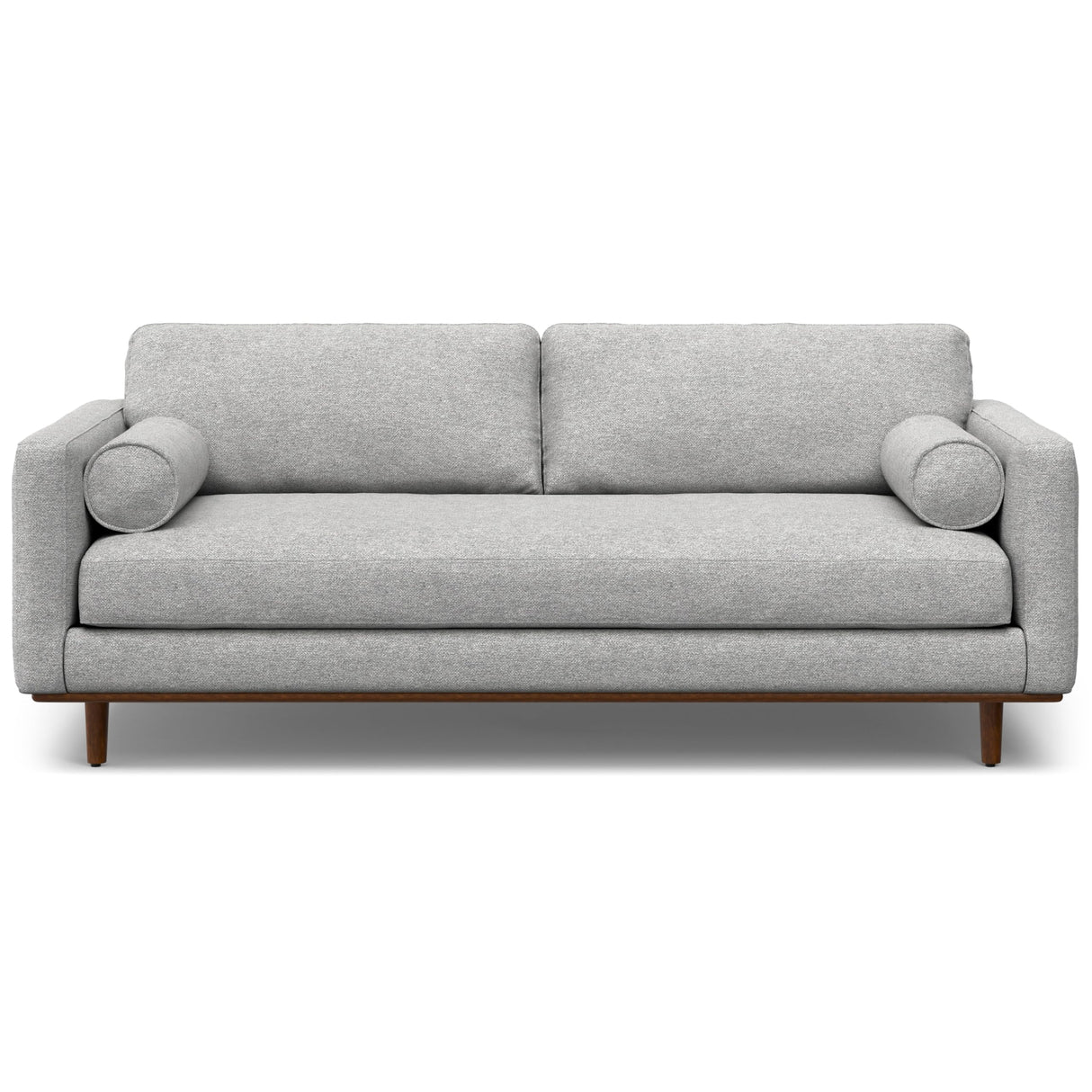 SIMPLIHOME Morrison Mid-Century Modern 89 Inch Wide Sofa in Mist Grey Woven-Blend Fabric, For the Living Room and Family Room SIMPLIHOME