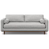 SIMPLIHOME Morrison Mid-Century Modern 89 Inch Wide Sofa in Mist Grey Woven-Blend Fabric, For the Living Room and Family Room SIMPLIHOME
