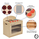 EMMA + OLIVER Children's Wooden Kitchen Stove with Turnable Knobs for Commercial or Home Use EMMA + OLIVER