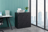 6 Door Locker Office Storage Locker Home and School Storage Organizer Metal Storage Cabinet with Lock for Classroom Gym Kids Room Playroom (Full Black) MAYROY