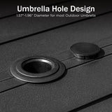 PHI VILLA Outdoor Patio Bar Dining Table for 6, 40" High Top Rectangle Metal Steel Table with 1.97" Umbrella Hole for Garden, Yard and Deck, Black PHI VILLA