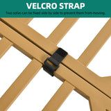 YITAHOME 4 Pieces Patio Furniture Set, Outdoor Rattan Woven Conversation Sectional L-Shaped Sofa with 5 Seater for Backyard, Porch, Boho Detachable Lounger with Cushions and Side Table - Beige YITAHOME